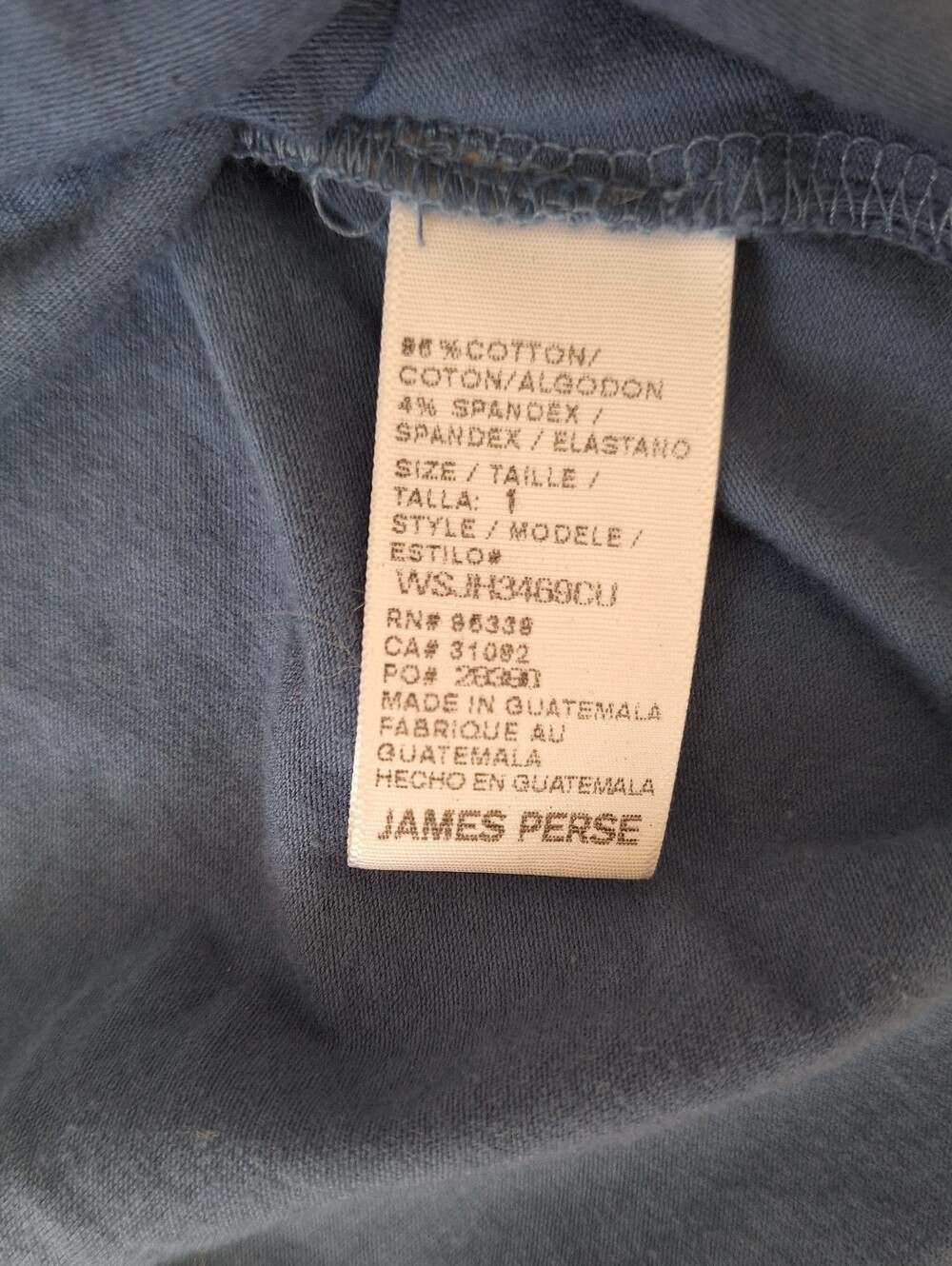 James Perse Cotton Ruched Tank Standard V Neck Slim Fit Blue Gray Womens 1(S) - Picture 5 of 8